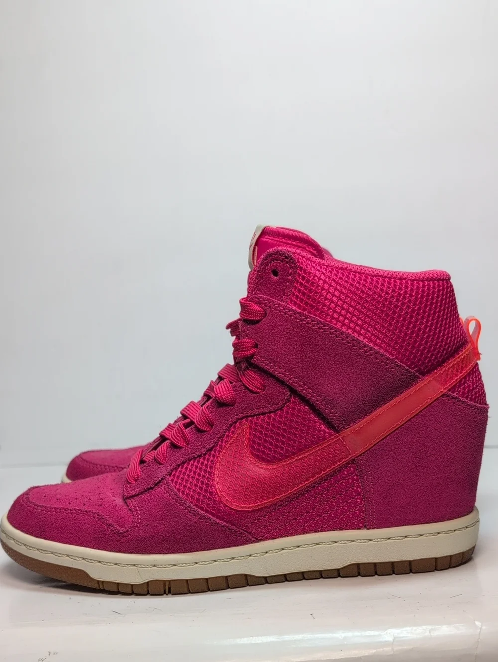 Nike Dunk Sky Hi hot pink hidden wedge sneakers womans size 7 EU 38